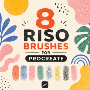 Pędzle Procreate Riso | Efekt ziarna tekstury Risograph (pobranie cyfrowe)