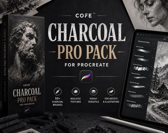 COFE's Charcoal Pro Pack for Procreate | Professional Charcoal Brushes | Traditional Drawing & Sketching Brush Set for iPad