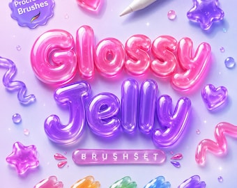 Glossy Jelly Brushes for Procreate | Soft Gel, Shine & Liquid Effect Brush Set | Realistic Glossy Transparent Digital Art Brushes