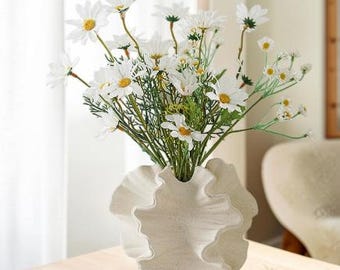 Jarrón de cerámica, jarrón para flores, jarrón de cerámica escultural, regalo único para ella, decoración moderna para el hogar, jarrón único para flores