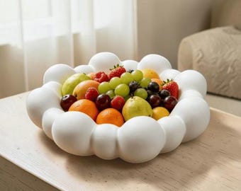 Fruit bowl, White, Black, Reusable Bowl, Food Bowl, Black and White, Decor Home, Kitchen Decor, Counter piece, Fruit