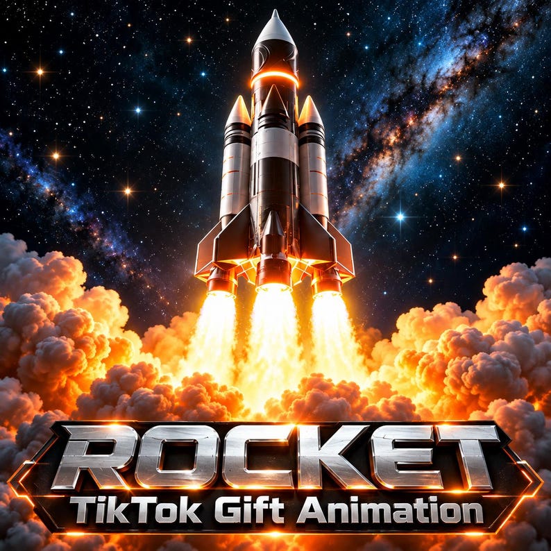 Rocket Tiktok LIVE Gift Animation | Cinematic Blast off With Fire ...