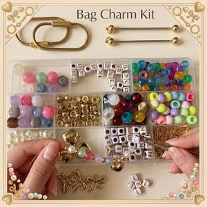 366PCS Gold Carabiner Keychain Making Kit | Bag Charm DIY Keychain Craft Supplies Jewelry Making Set