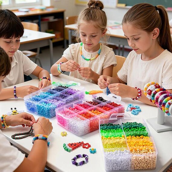 10000pcs Pony Beads Kit 30 Colors | Rainbow Kandi Beads for