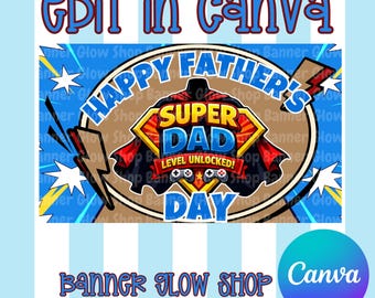 Fathers Day Banner Template | Editable Canva Banner | Digital Download