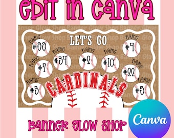 School Spirit Baseball Banner Template | Editable Canva Banner | Senior Night Sports Theme  | DIGITAL DOWNLOAD