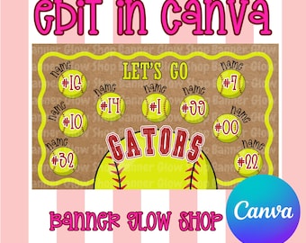 School Spirit Softball Banner Template | Editable Canva Banner | Senior Night Sports Theme  | DIGITAL DOWNLOAD