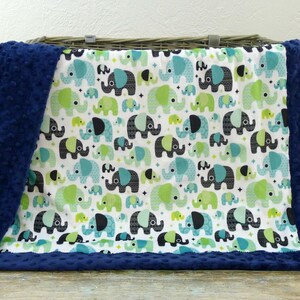 Minky Baby Blanket - Elephant Baby Blanket- Personalized Baby Blanket - Elephant Blanket - Elephant Nursery - Baby Boy - Name Blanket