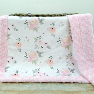 Personalized Floral Baby Blanket - New Baby Gift Girl - Girl Baby Blanket- Floral Minky Blanket - Minky Baby Blanket - Wild Flower Blanket