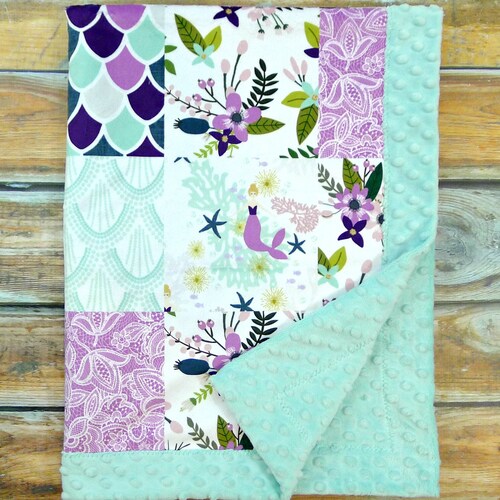 SALE Personalize Baby Blanket Monogram Baby Blanket Mermaid Etsy