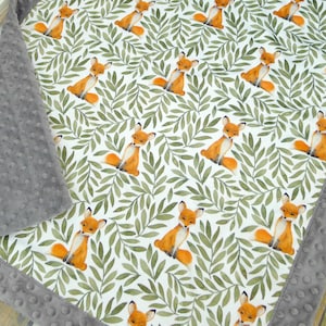Fuchs Babydecke - Baby - Fuchs Decke -Minky Babydecke - Waldtiere Decke - Gender Neutral - Baby Geschenk - Fuchs - Füchse - Unisex