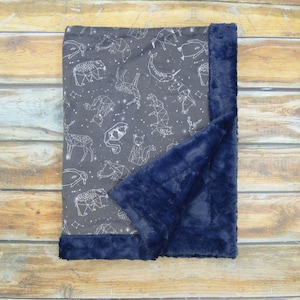 Animal Constellations Baby Blanket - Stars Zodiak Blanket - Constellations Baby Blanket - Adult Minky Blanket - Personalized Minky Blanket