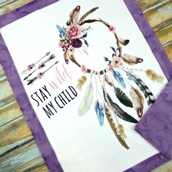 Dreamcatcher Minky Blanket Stay Wild Baby Blanket Etsy Canada