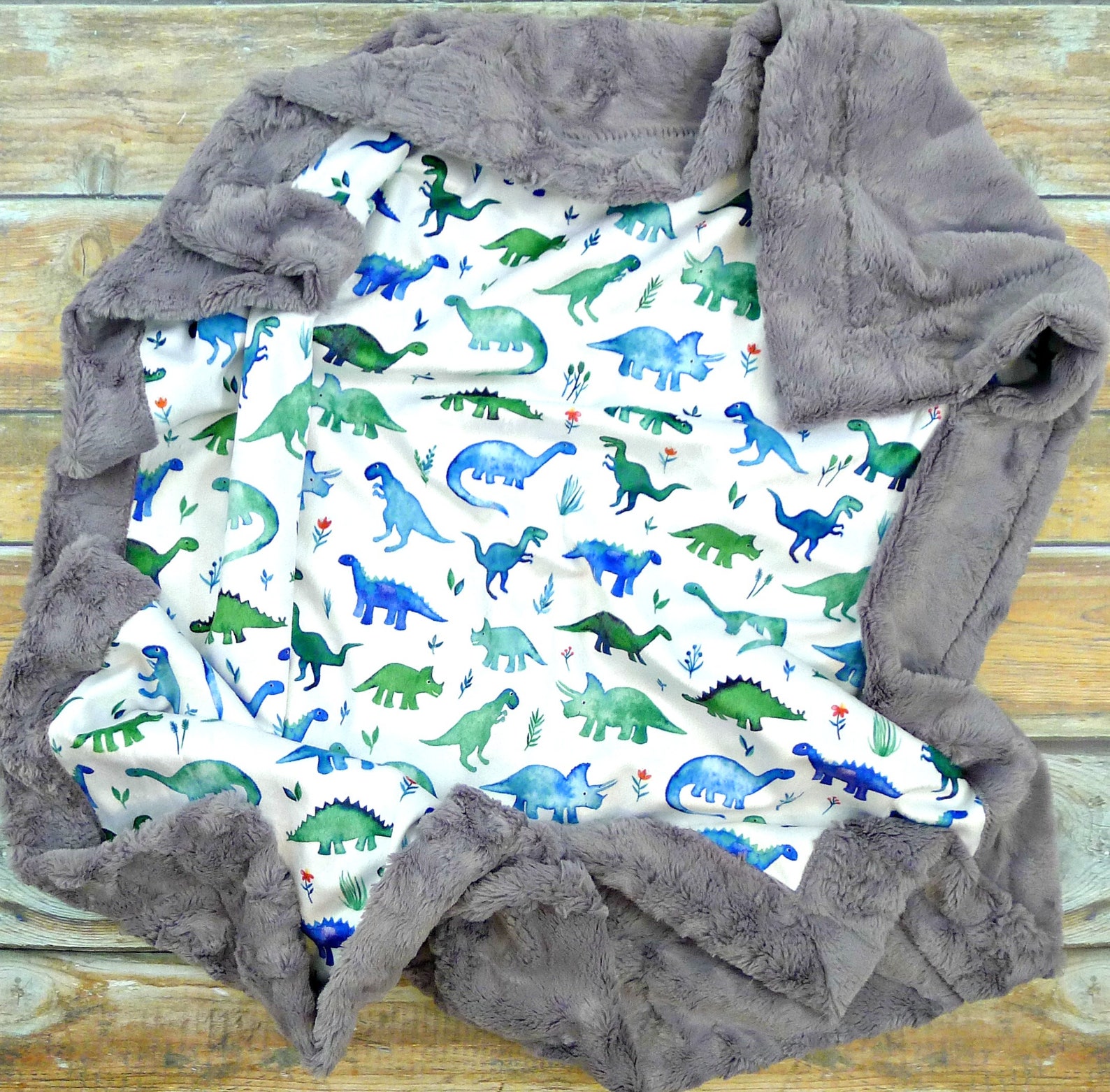 Dino Baby Blanket Personalized Dinosaur Baby Blanket Dino Etsy