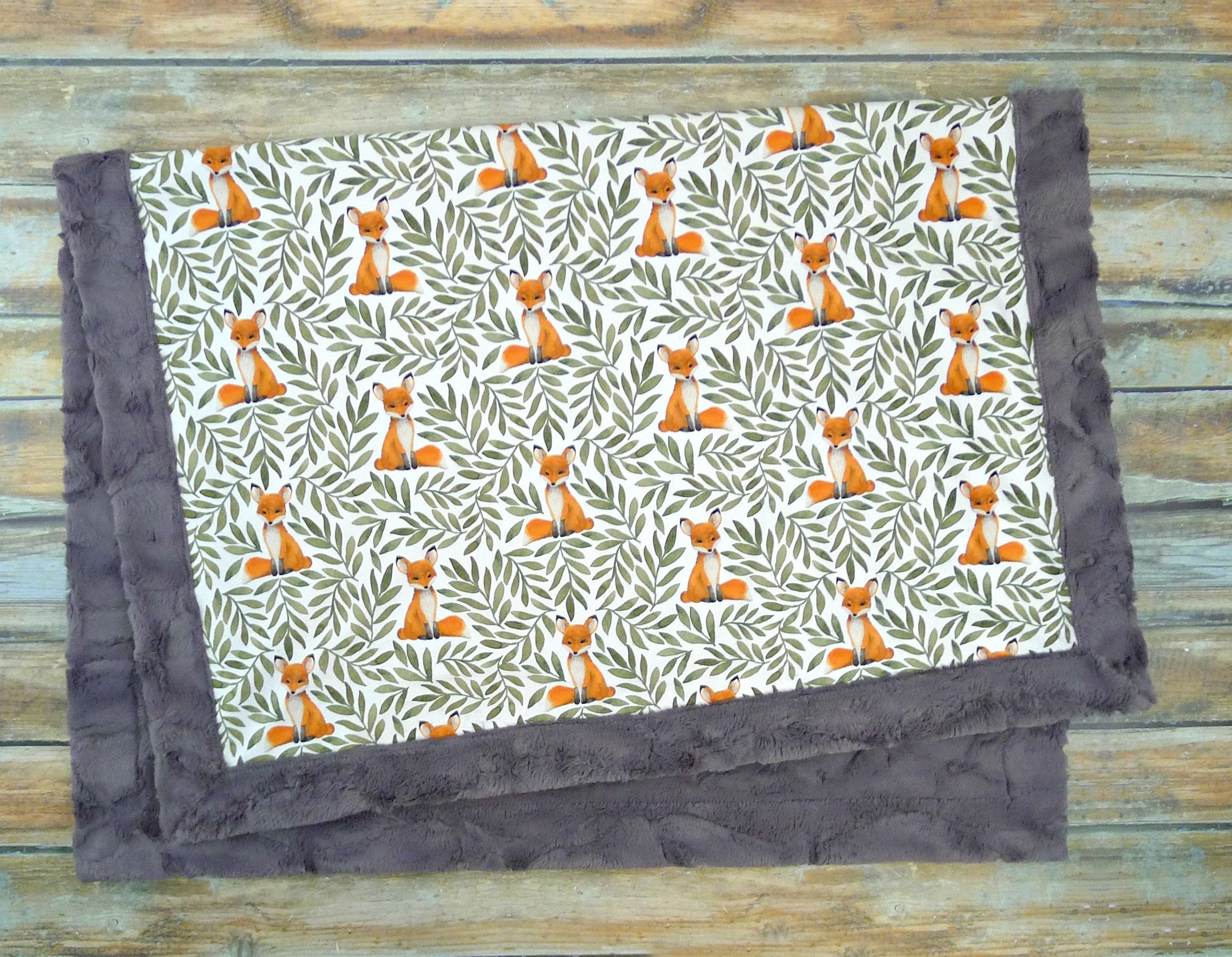 Fox Baby Blanket Baby Fox Blanket minky Baby Blanket Etsy