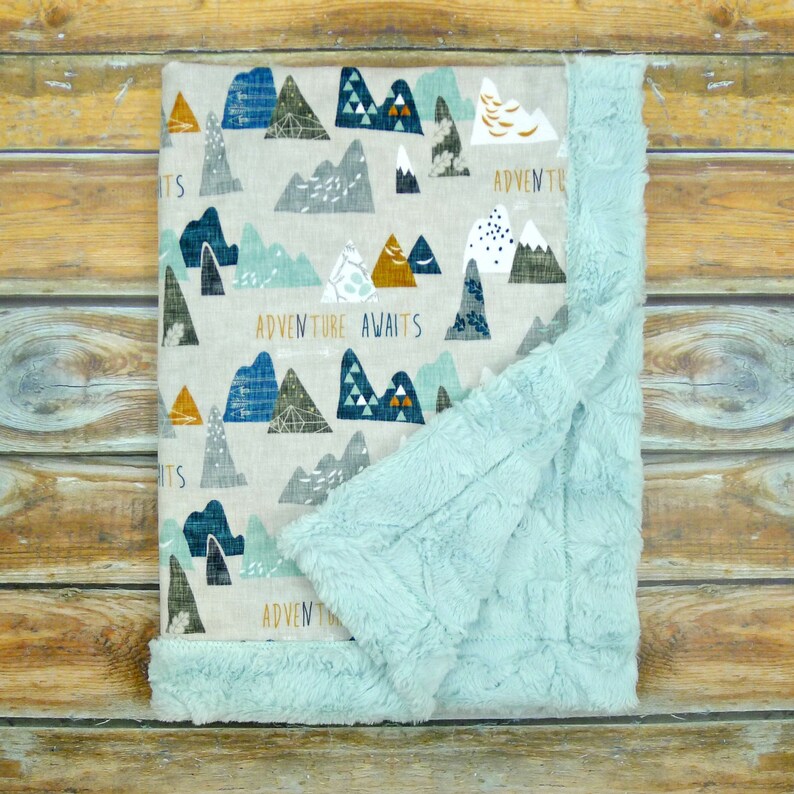 Adventure Awaits Minky Baby Blanket Designer Minky Baby Etsy