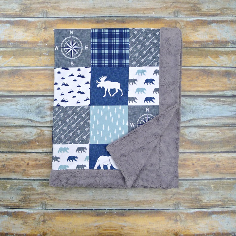 Minky Blanket Baby Boy Blanket Personalized Name Blanket Etsy