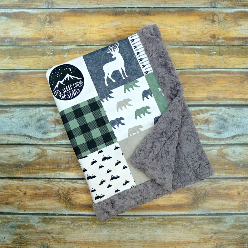 Minky Baby Blanket Baby Blanket Boy Olive Green Baby Boy Etsy