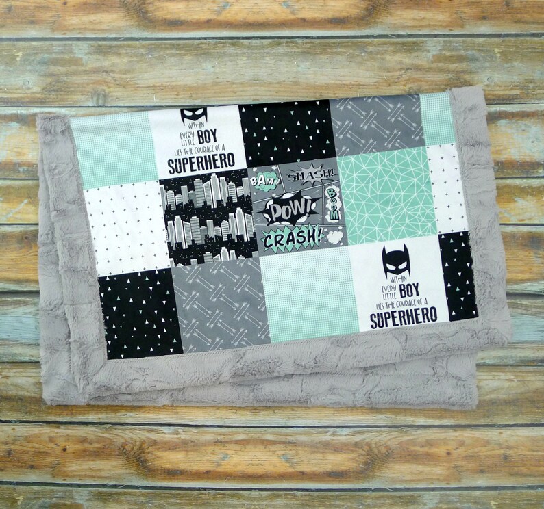 Superhero Blanket Personalized Minky Blanket Minky Etsy