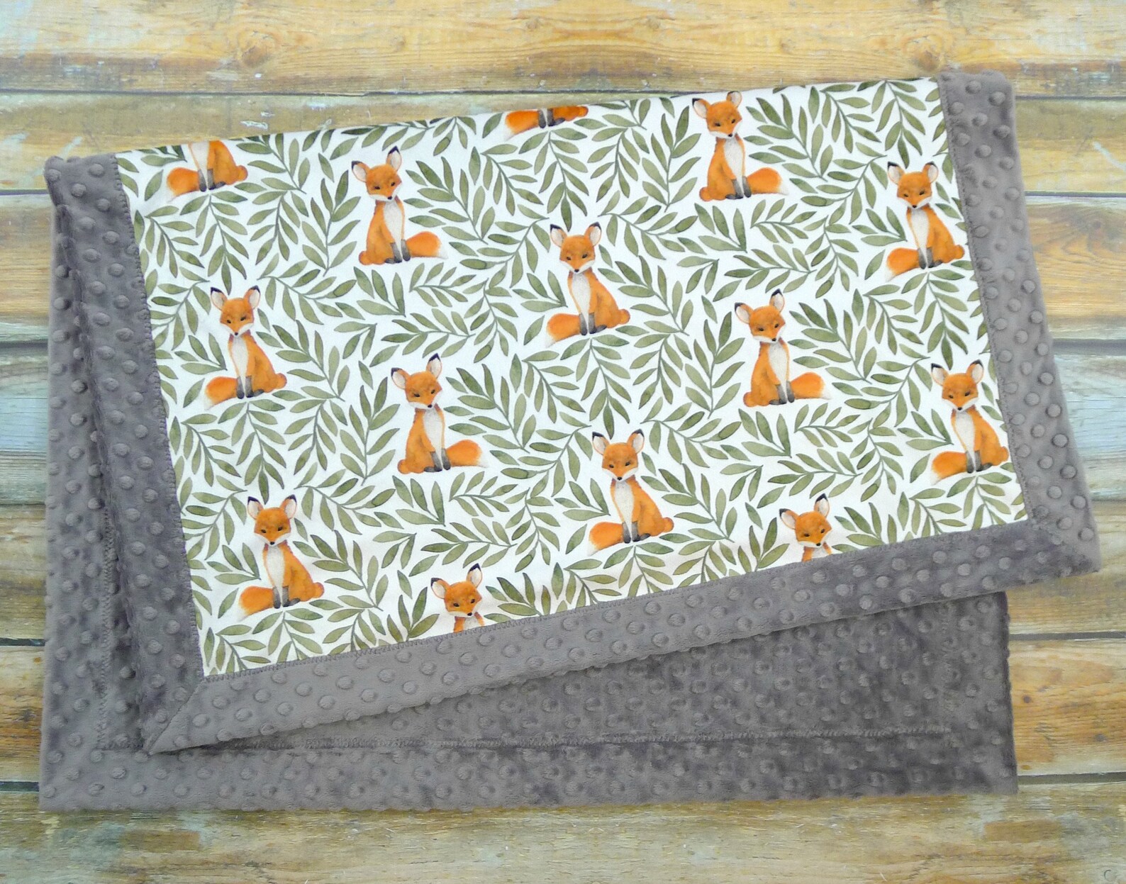 Fox Baby Blanket Baby Fox Blanket minky Baby Blanket Etsy