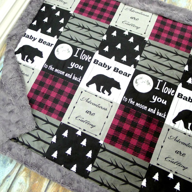 Buffalo Plaid Minky Baby Blanket Buffalo Plaid Blanket Faux Etsy