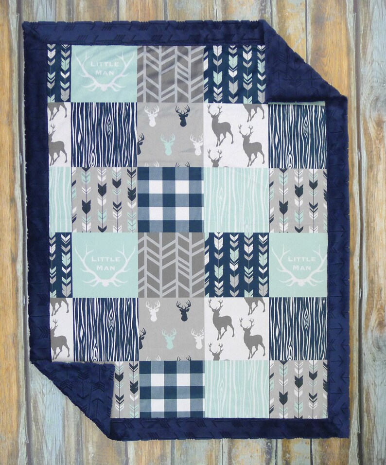 Deer Baby Blanket Personalized Minky Baby Blanket Faux Etsy