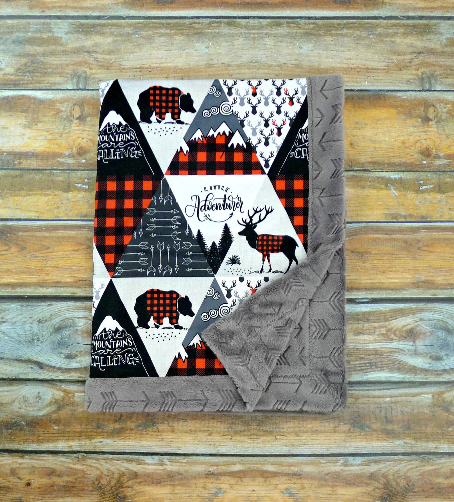 Buffalo Plaid Minky Baby Blanket Personalized Buffalo Plaid Etsy