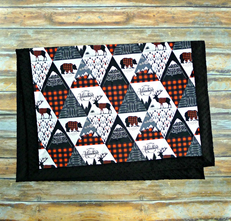 Buffalo Plaid Minky Baby Blanket Personalized Buffalo Plaid Etsy