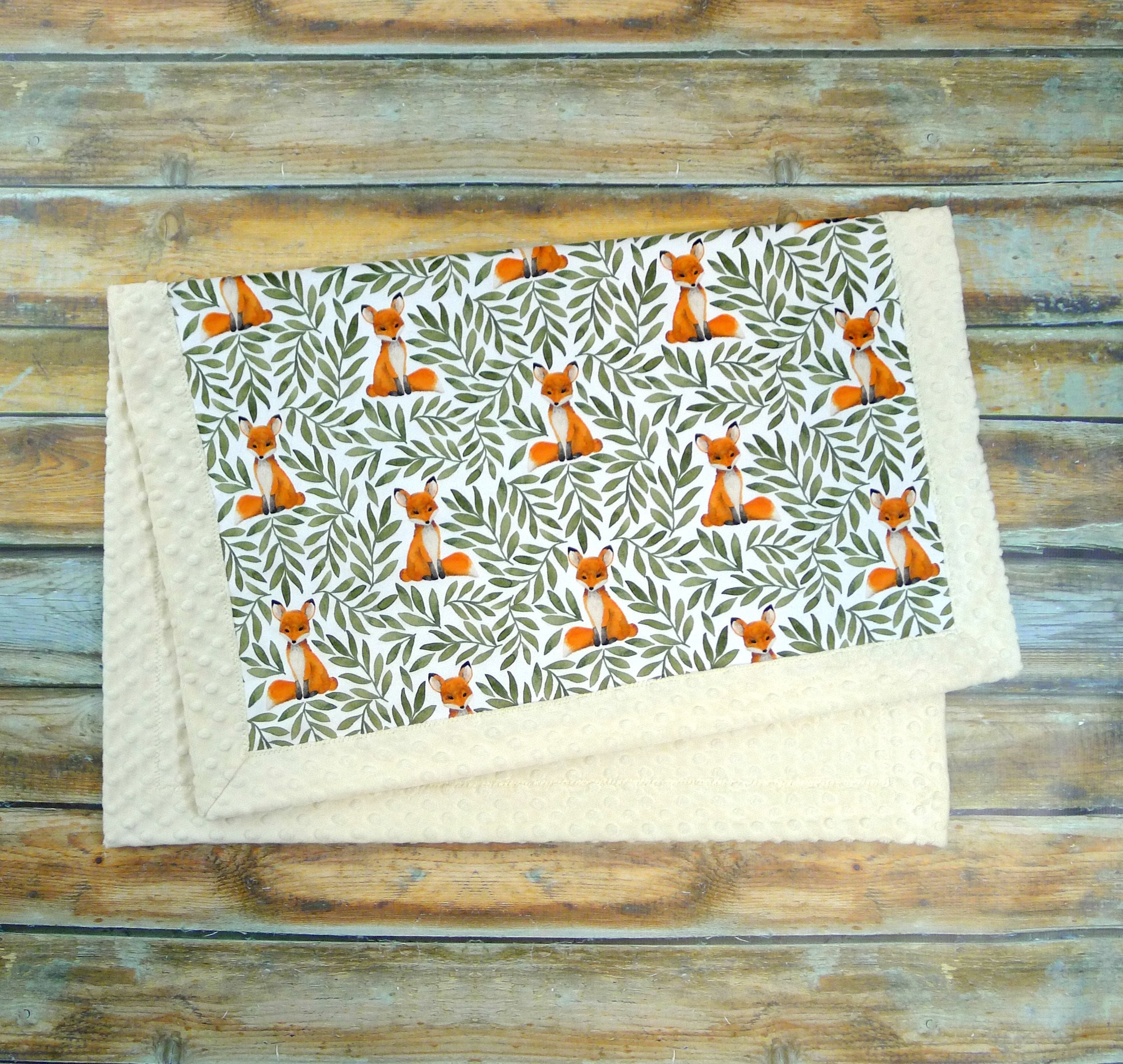 Fox Baby Blanket Baby Fox Blanket minky Baby Blanket Etsy
