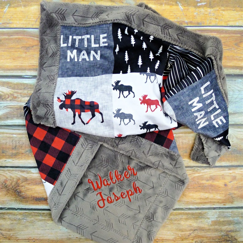 Personalized Minky Baby Blanket Buffalo Plaid Blanket Faux Etsy