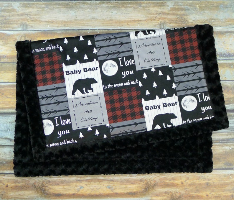 Buffalo Plaid Minky Baby Blanket Buffalo Plaid Blanket Faux Etsy