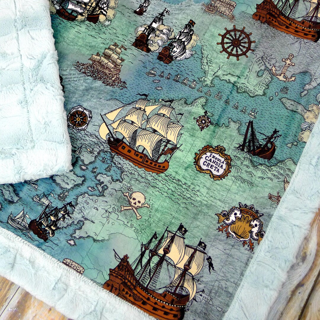 Pirate Baby Blanket Nautical Baby Blanket Pirate Map - Etsy