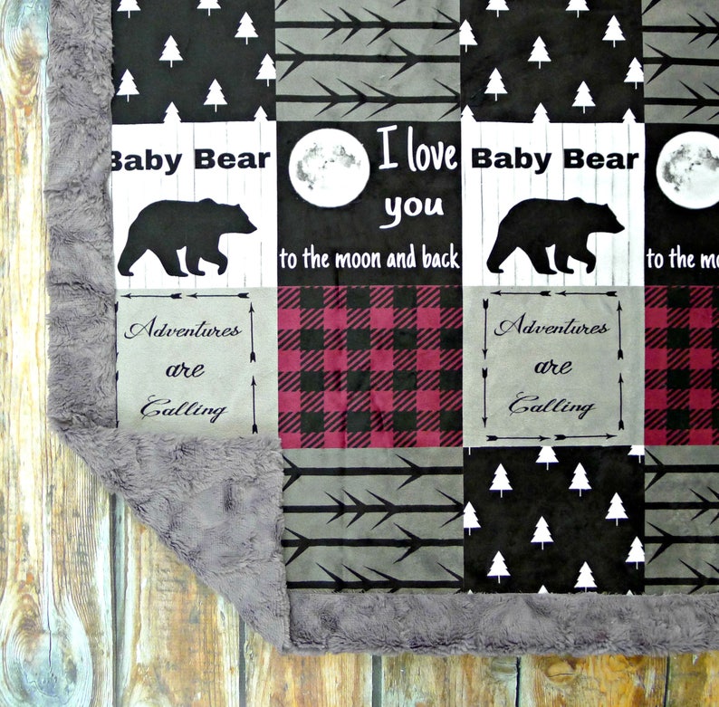Buffalo Plaid Minky Baby Blanket Buffalo Plaid Blanket Faux Etsy
