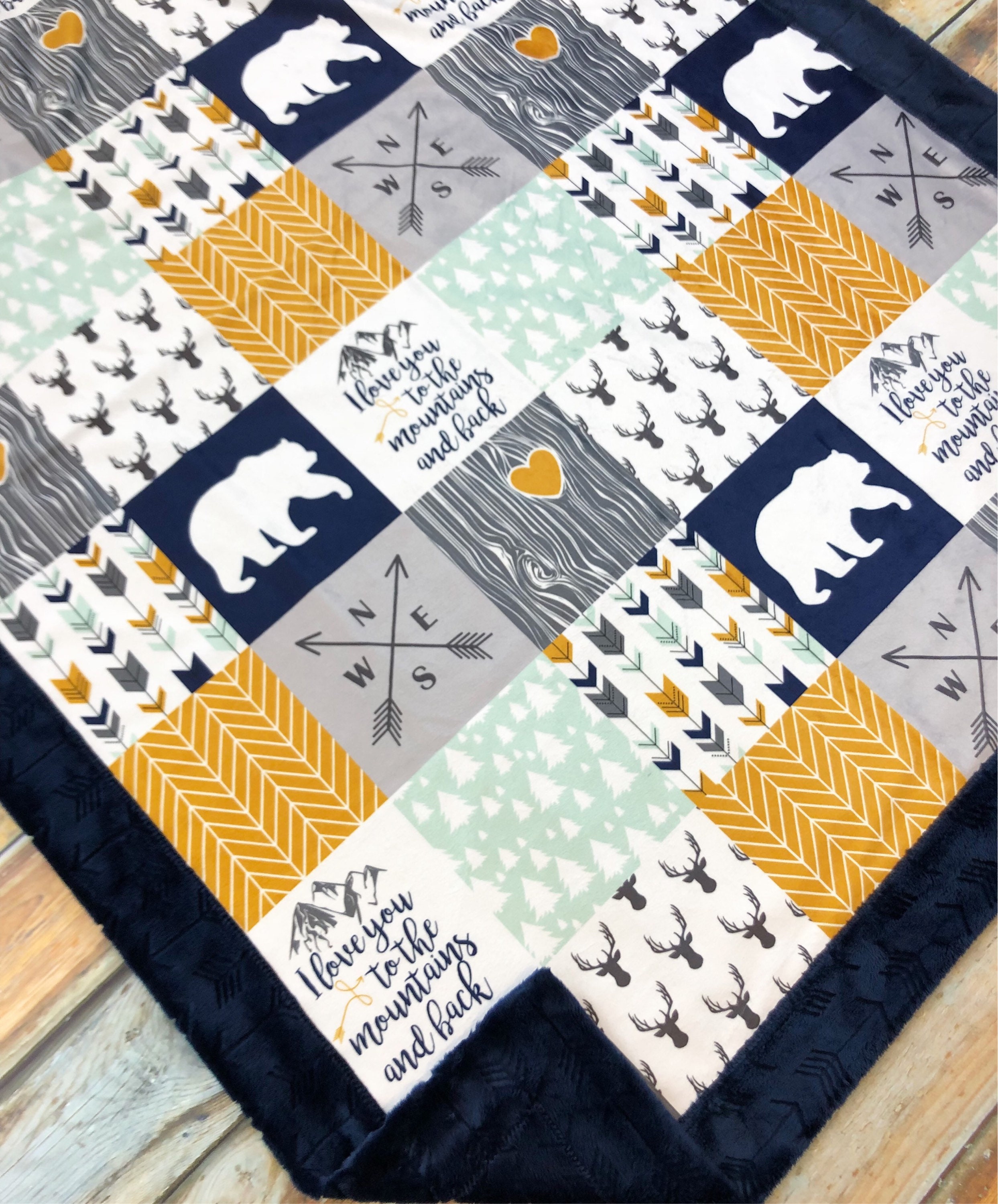 Baby Blue Genuine Camain Patchwork main image 1