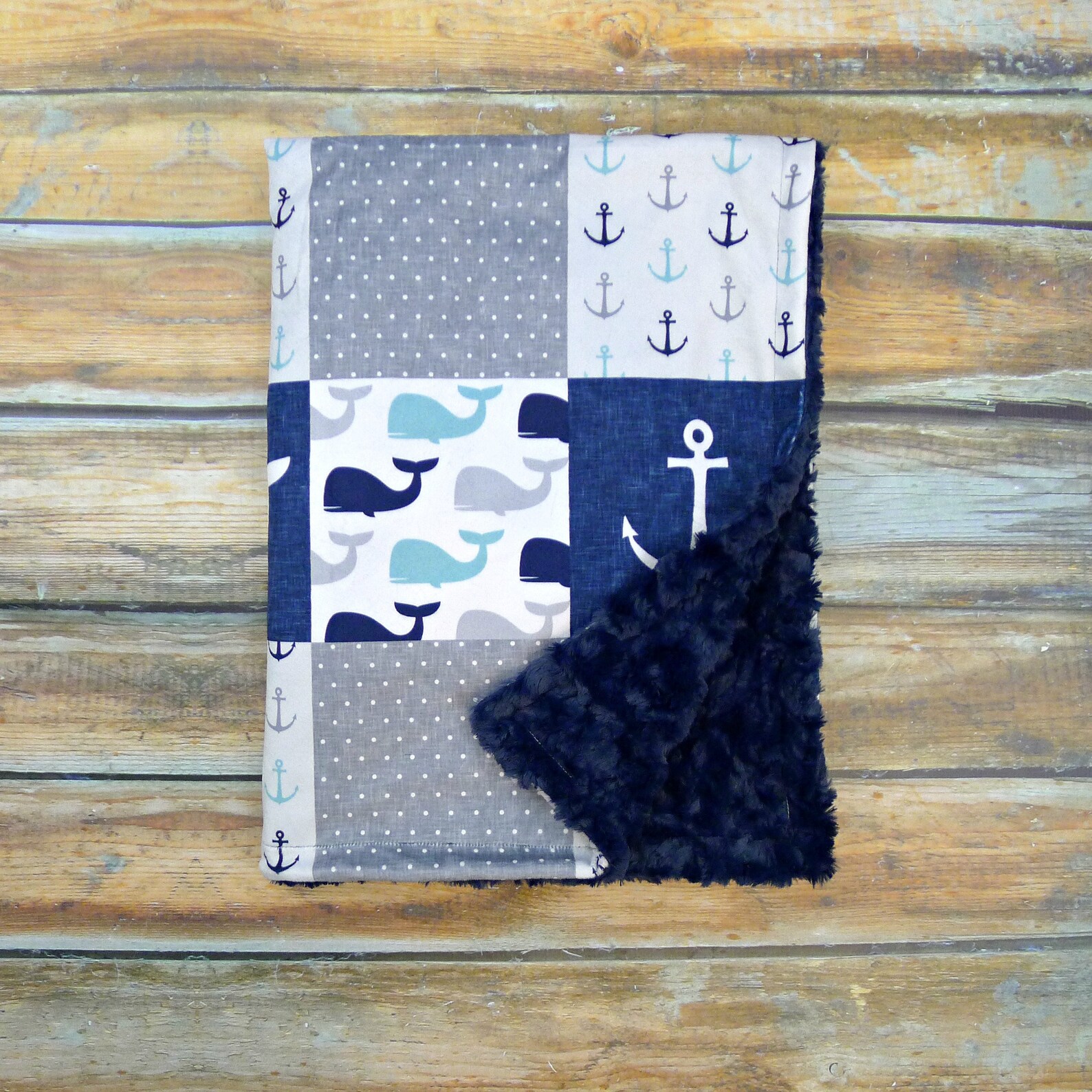 Nautical Baby Blanket Personalized Minky Baby Blanket Etsy