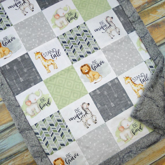 Personalized Baby Blanket - Safari Blanket - Safari Nursery Decor - Jungle Nursery - Gender Neutral Baby Blanket - Baby Shower Gift