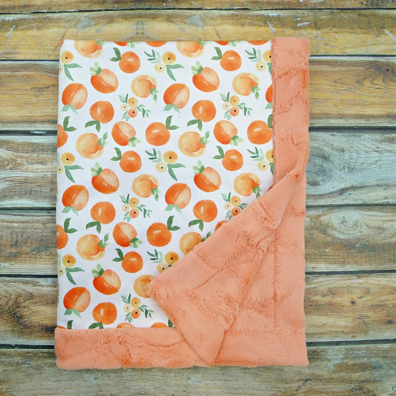Personalized Baby Blanket Peaches Blanket Peach Baby Etsy