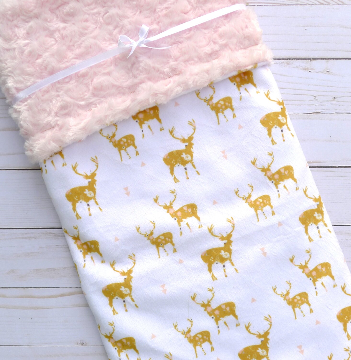 Deer Baby Blanket Baby Blanket Deer Floral Deer Baby Etsy