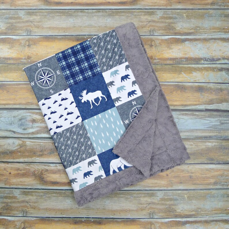 Minky Blanket Baby Boy Blanket Personalized Name Blanket Etsy