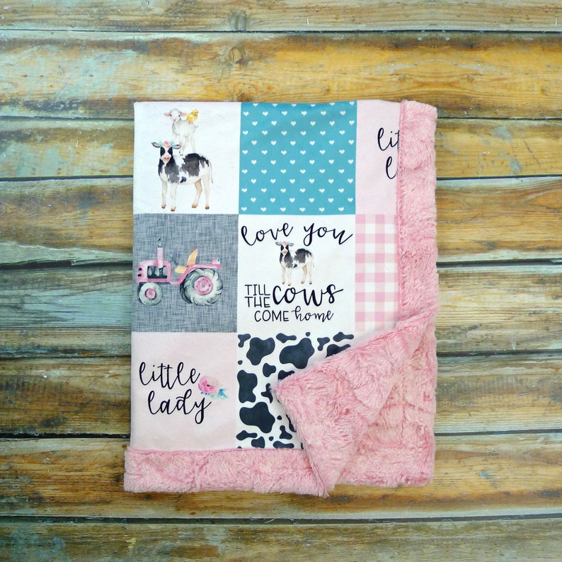 Farm Blanket Farm Minky Blanket Tractor Blanket Faux Etsy