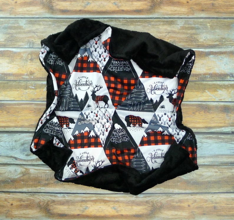 Buffalo Plaid Minky Baby Blanket Personalized Buffalo Plaid Etsy