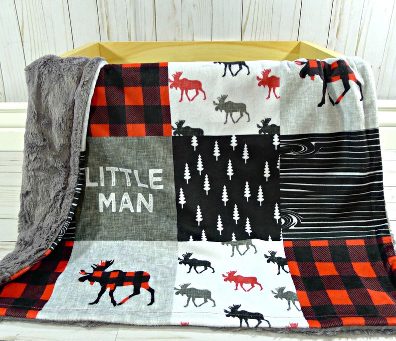 Buffalo Plaid Minky Baby Blanket Buffalo Plaid Blanket Faux Etsy