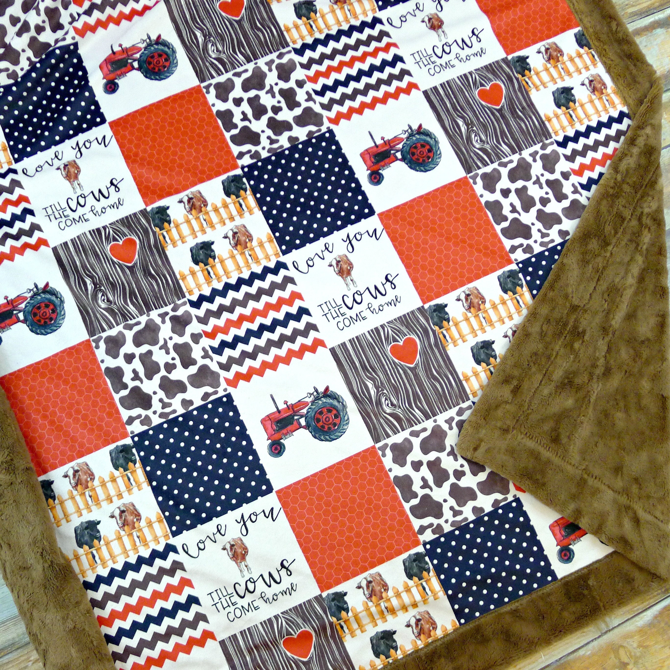 Tractor Baby Blanket Farm Life Blanket Tractors Faux Etsy
