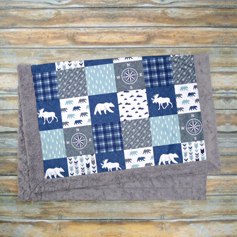 Minky Blanket Baby Boy Blanket Personalized Name Blanket Etsy