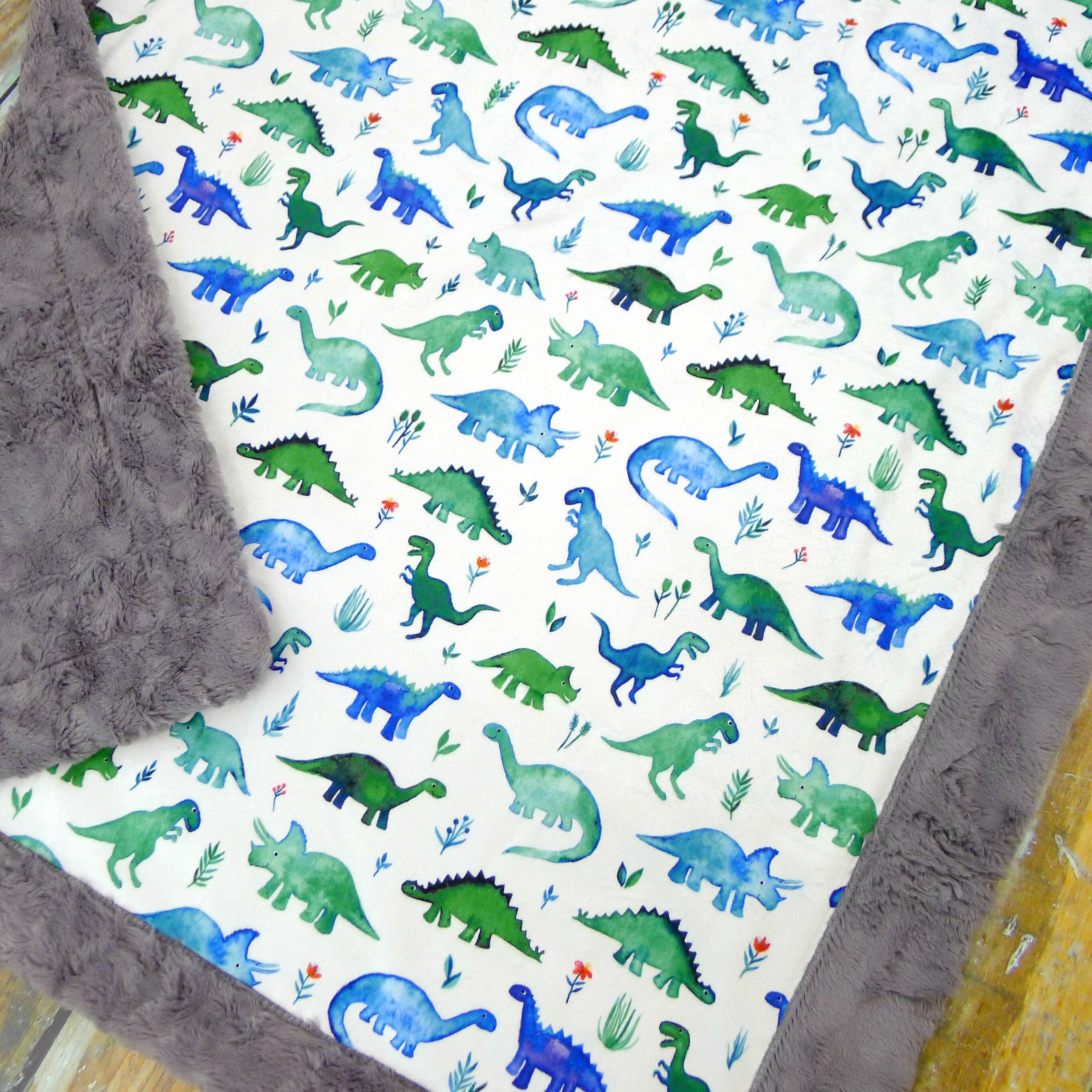 Dino Baby Blanket Personalized Dinosaur Baby Blanket Dino - Etsy