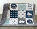 Minky Baby Blanket - Personalized Baby Boy Blanket - Navy Baby Boy Bedding - Adventure Blanket - Woodland Nursery - Rustic Nursery 