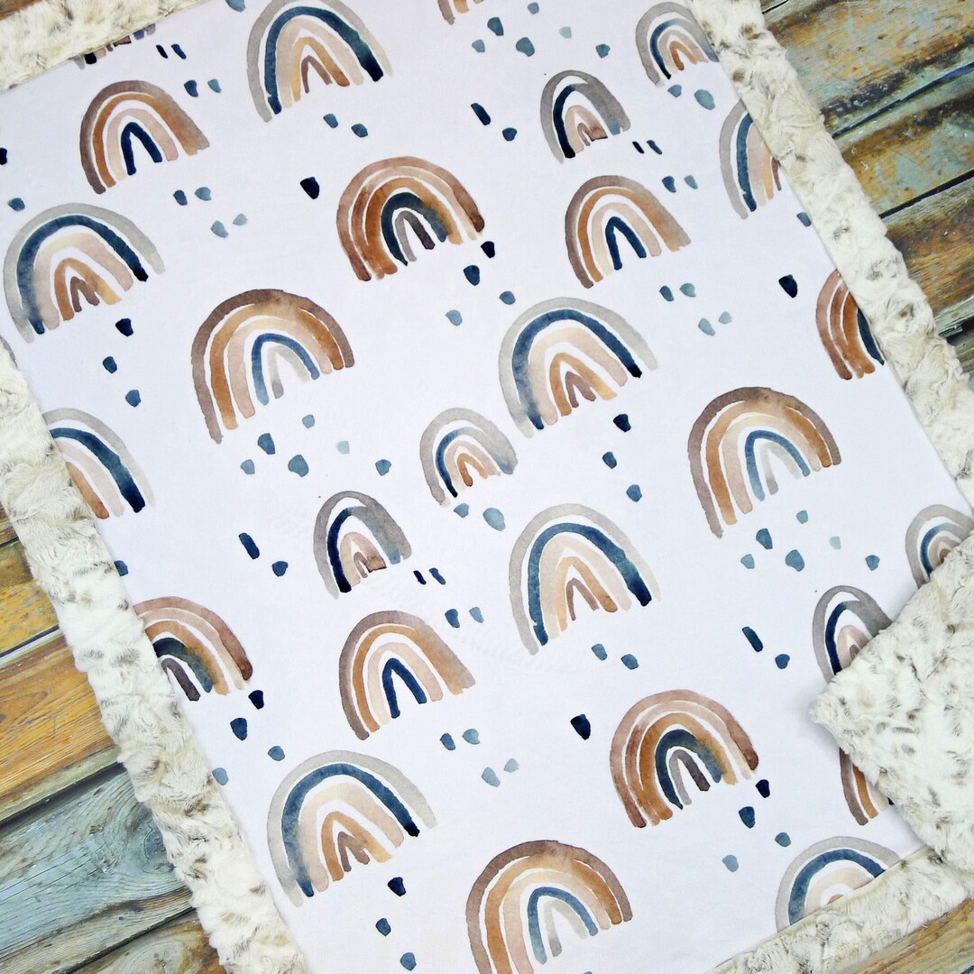 Rainbow Baby Blankets Personalized Baby Blanket Muted Rainbow Blanket