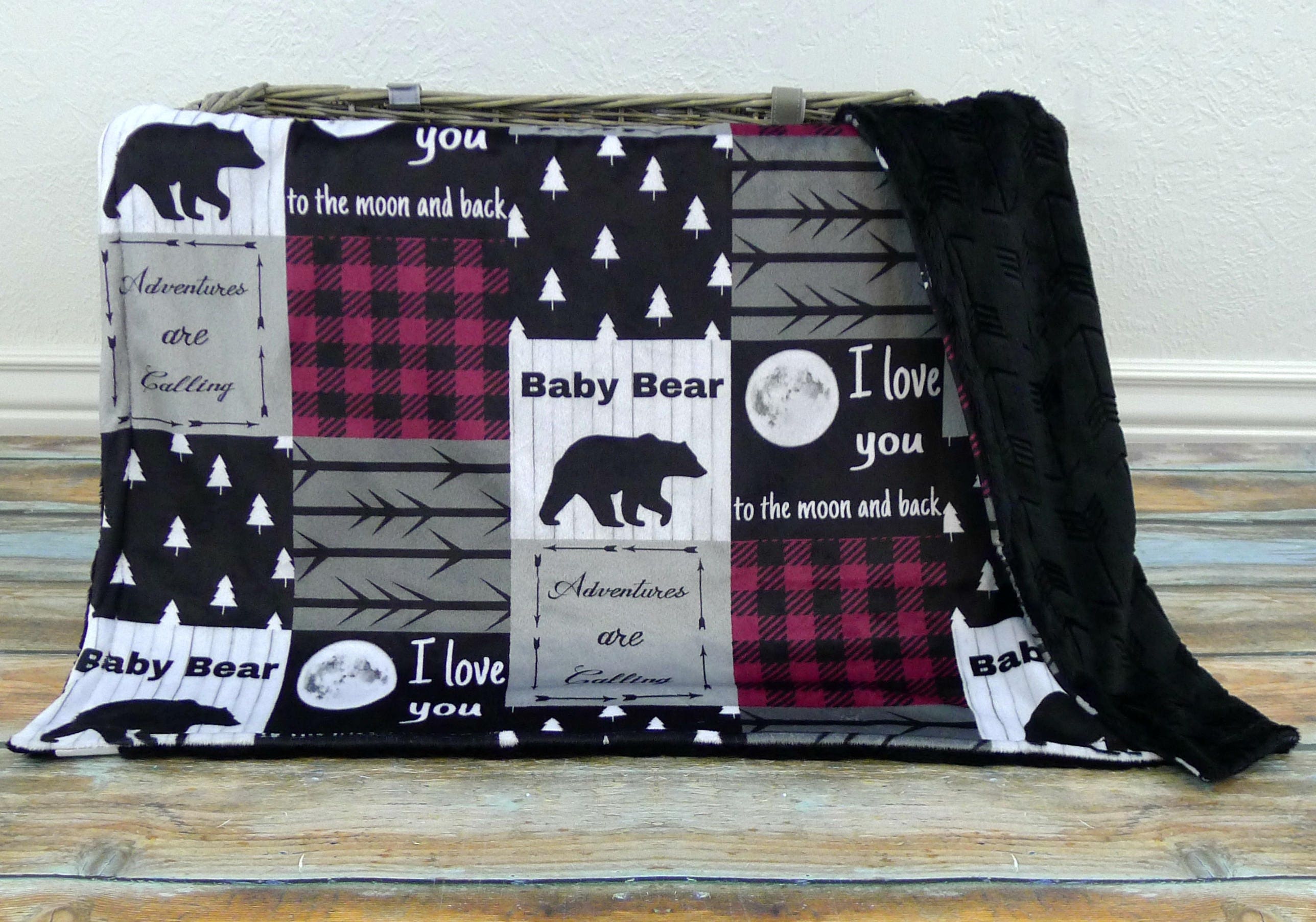 Buffalo Plaid Minky Baby Blanket Buffalo Plaid Blanket Faux Etsy