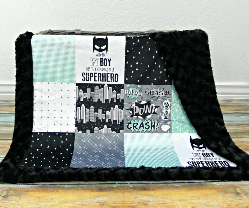 Superhero Blanket Personalized Minky Blanket Minky Etsy