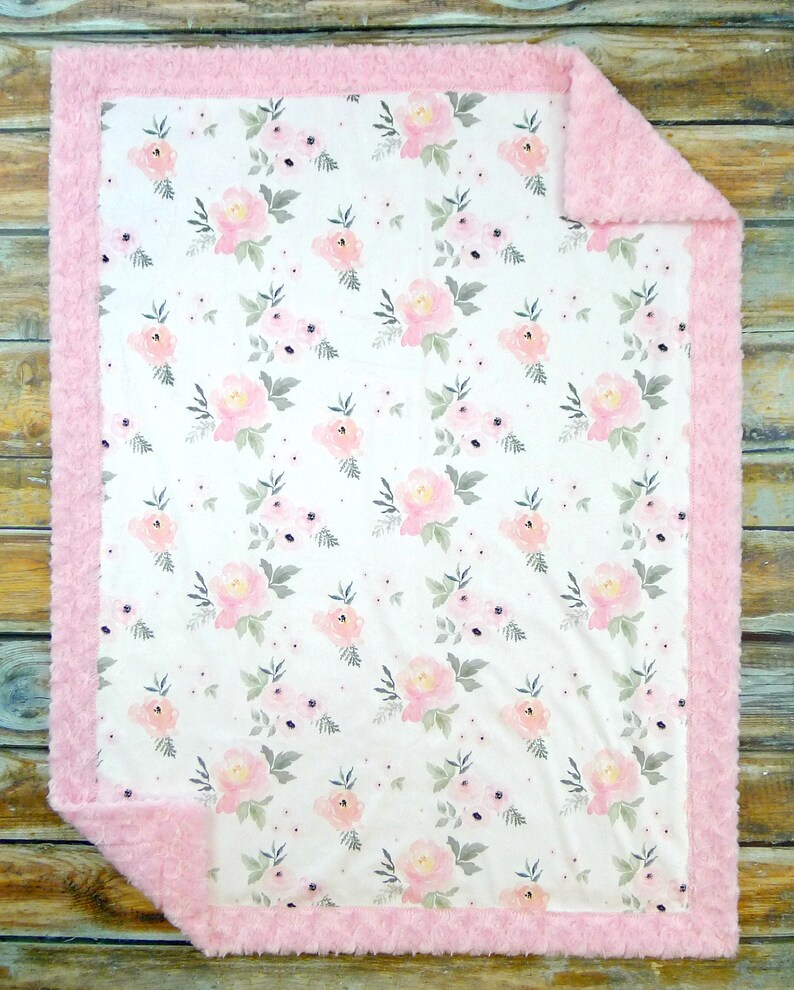 Baby Blanket Baby Girl Blanket Baby Girl Floral Baby Etsy